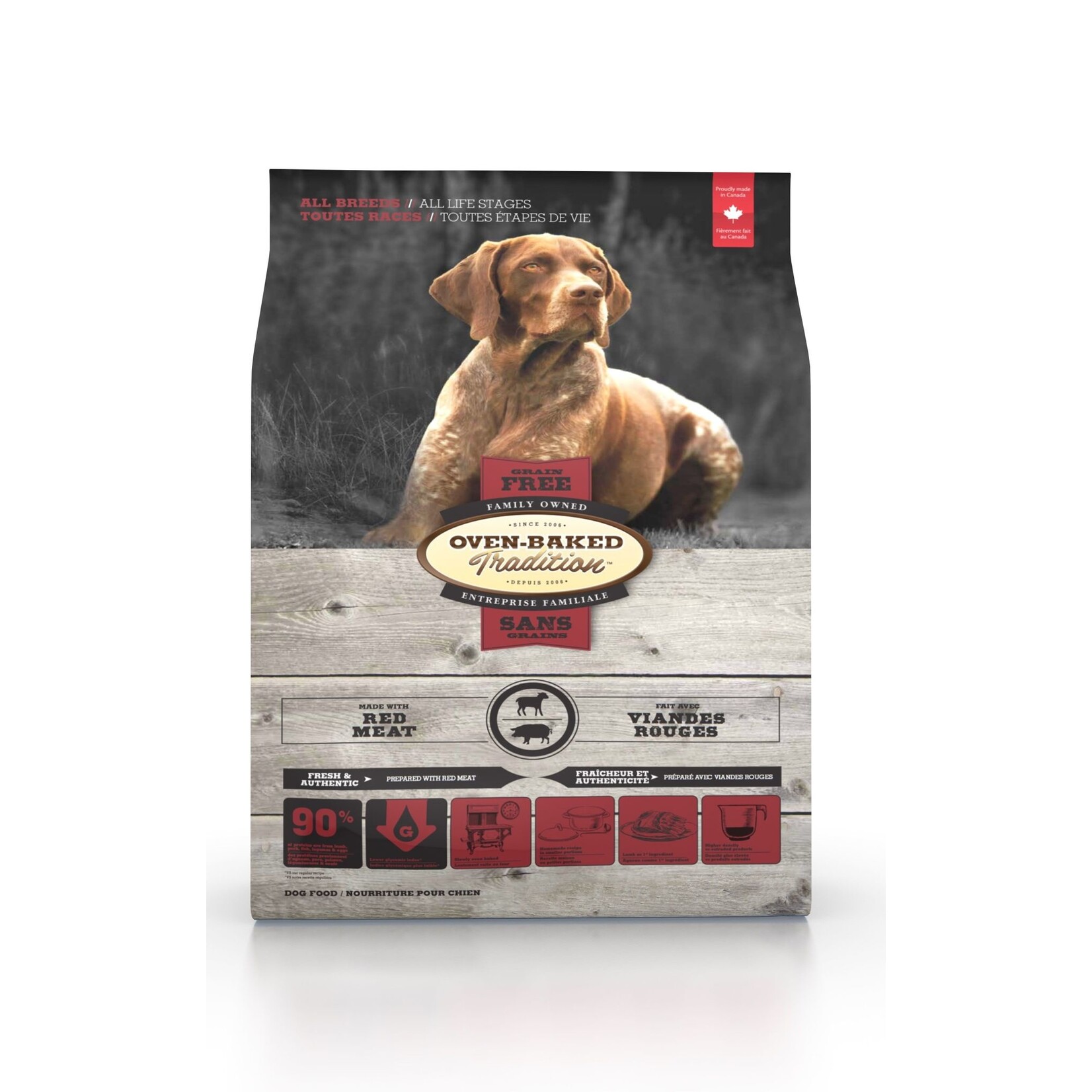 Oven-Baked Tradition Obt Nourriture Sèche Sans Grains Pour Chien - Viandes Rouges 25 Lbs