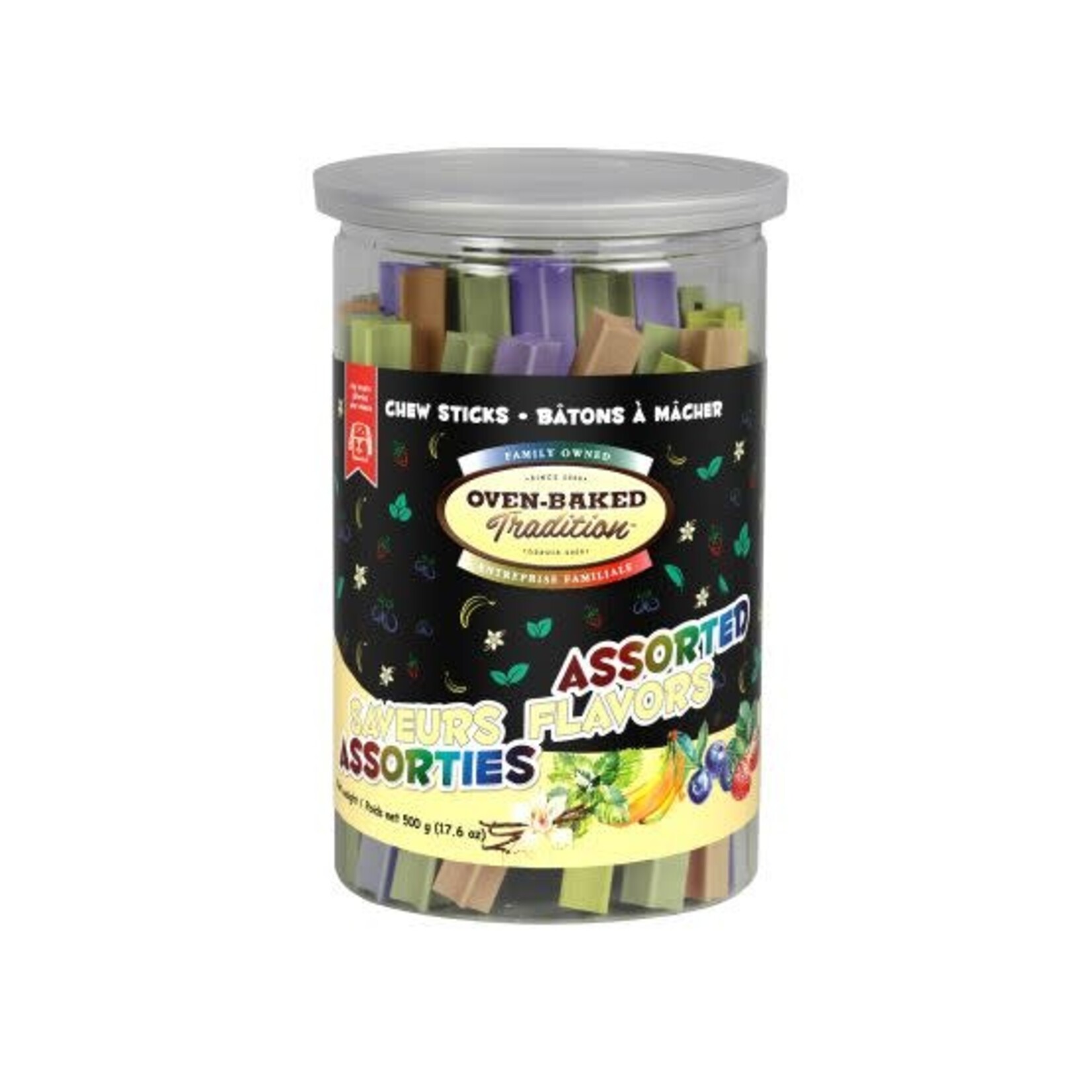Oven-Baked Tradition Obt Gâteries Pour Chien, Bâtons à Mâcher, Saveurs Assorties 500gr