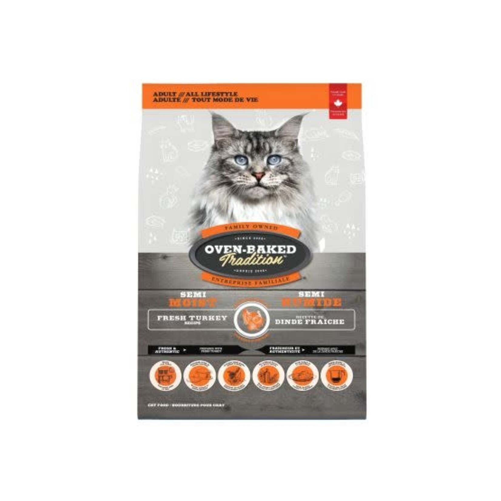 Oven-Baked Tradition Obt Nourriture Semi-humide Pour Chat - Dinde 3 Lbs