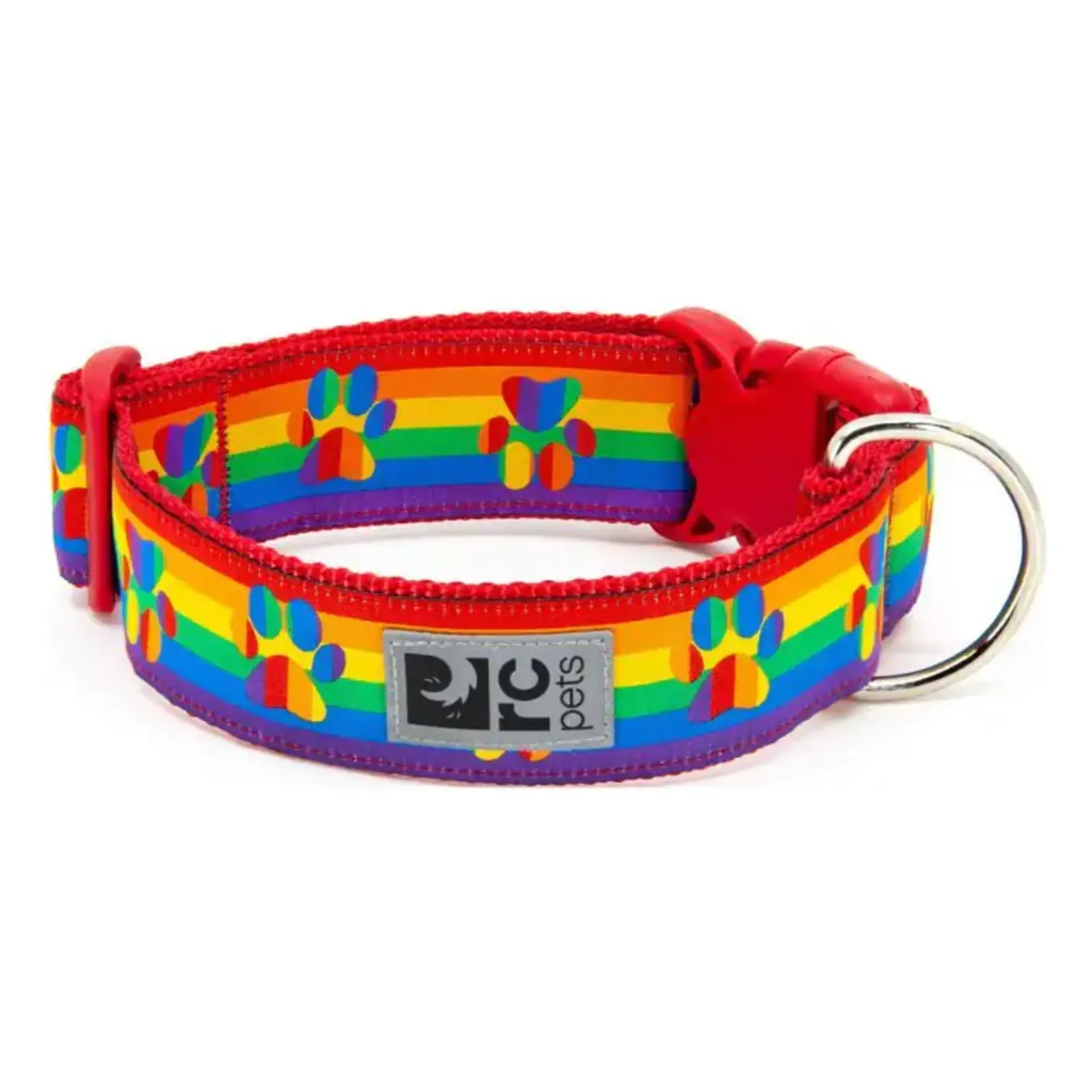 RC Pets RC Pets collier  1.5'' pour chien à clip, motif pattes arc-en-ciel