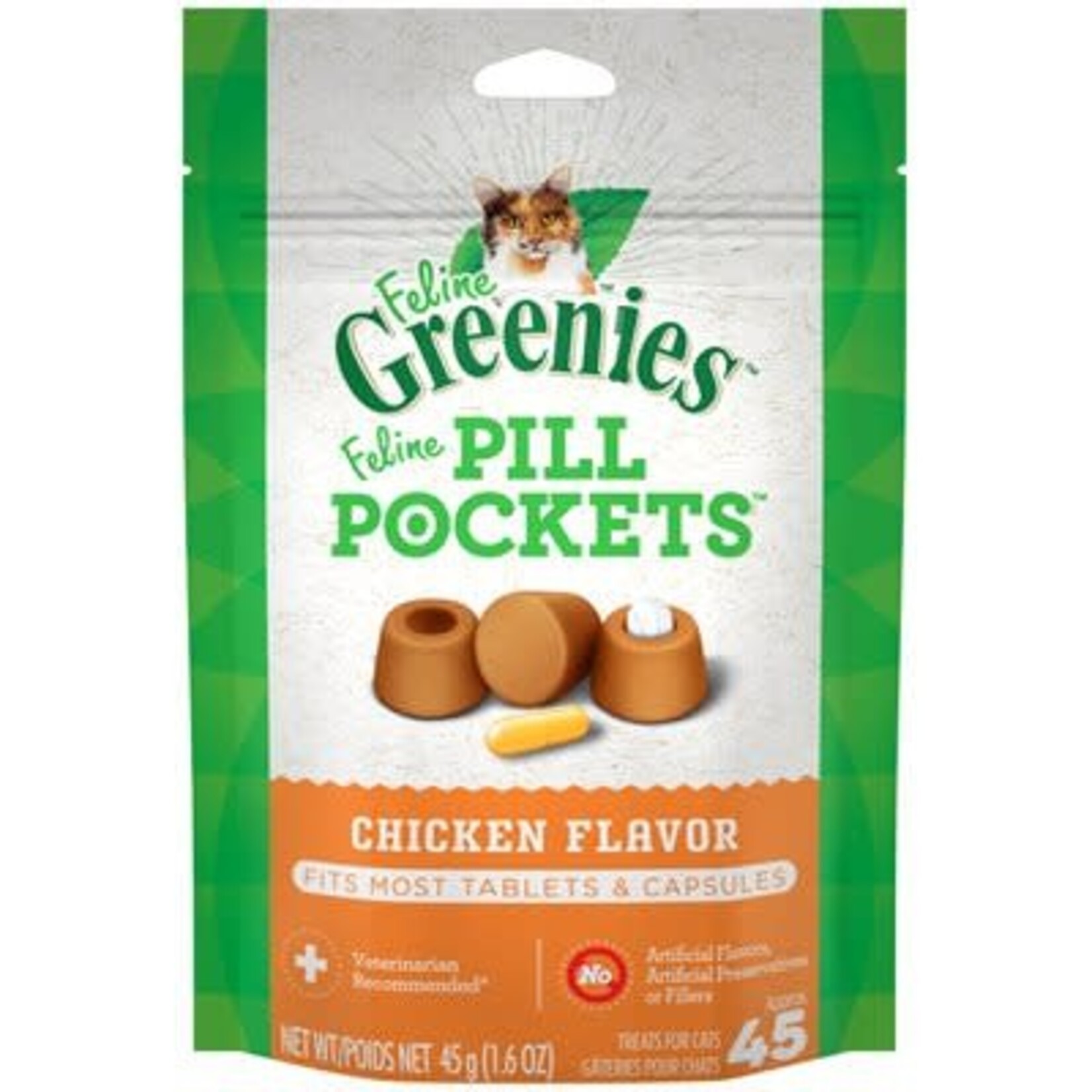 Greenies Greenies « Pill Pockets » Saveur de Poulet pour Chats 1.6oz