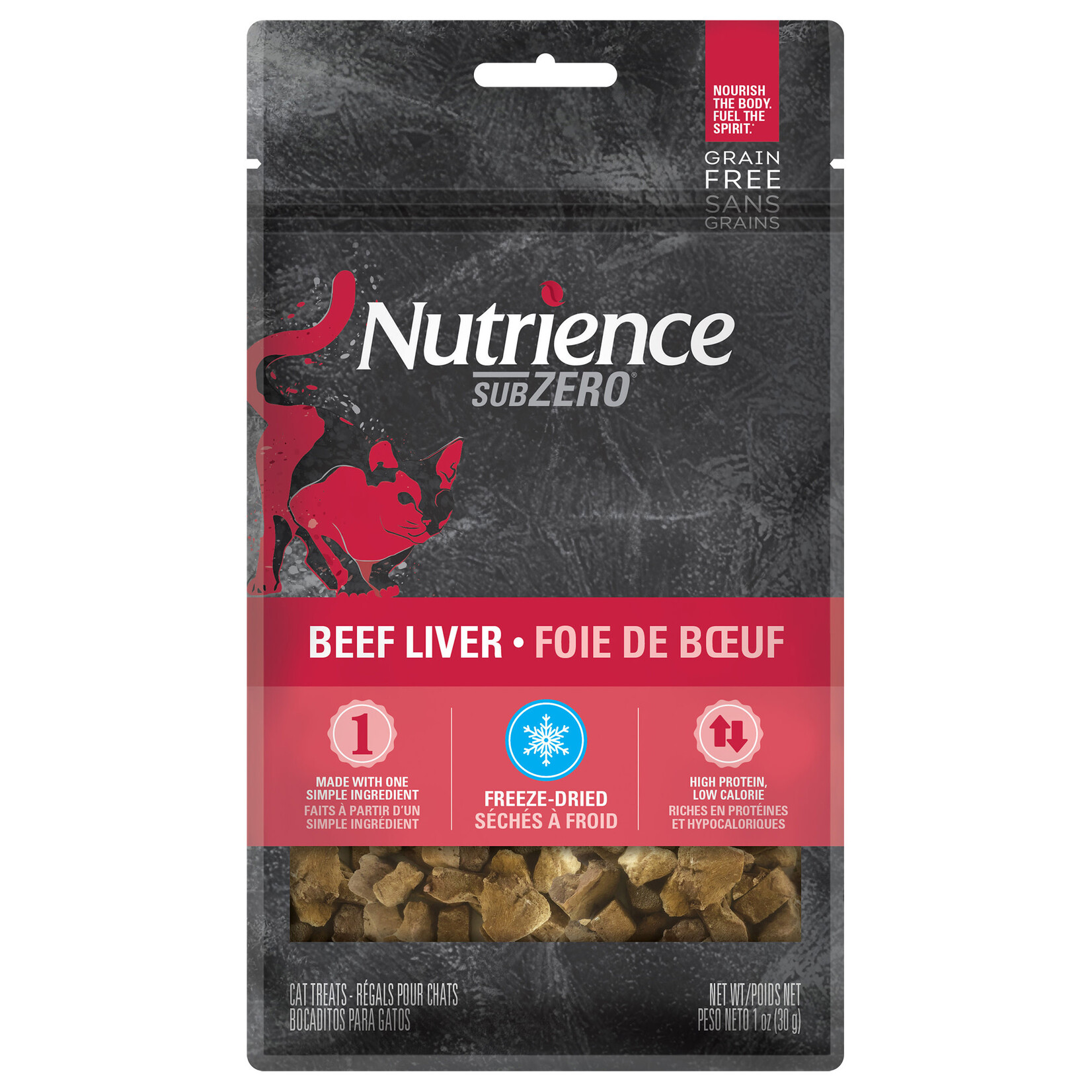 Nutrience Gâteries Nutrience SubZero Sans grains à une seule protéine pour chats, Foie de bœuf, 30 g (1 oz)