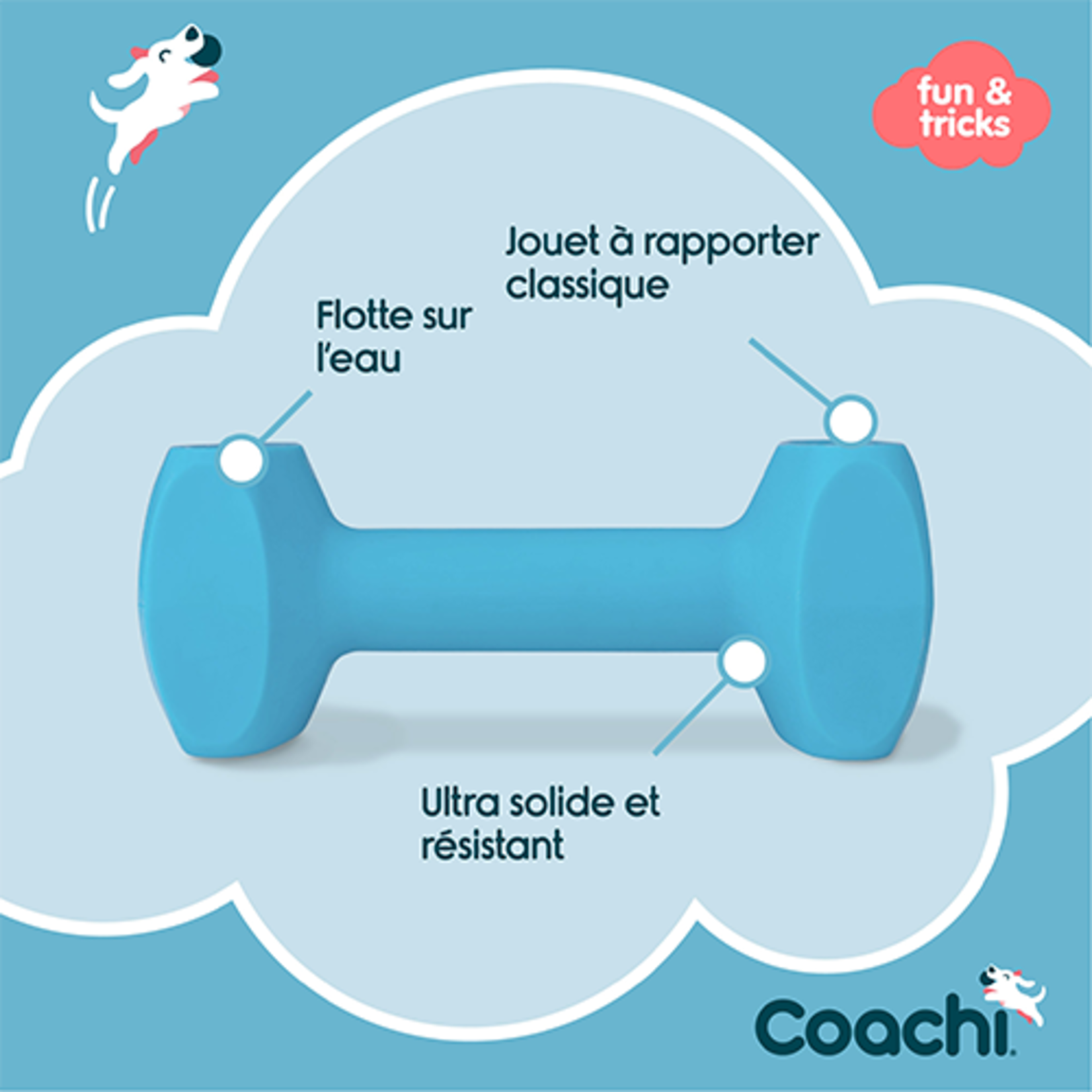 Coachi Company of Animals® Coachi® Dumbell d'entraînement bleu pâle - Grand