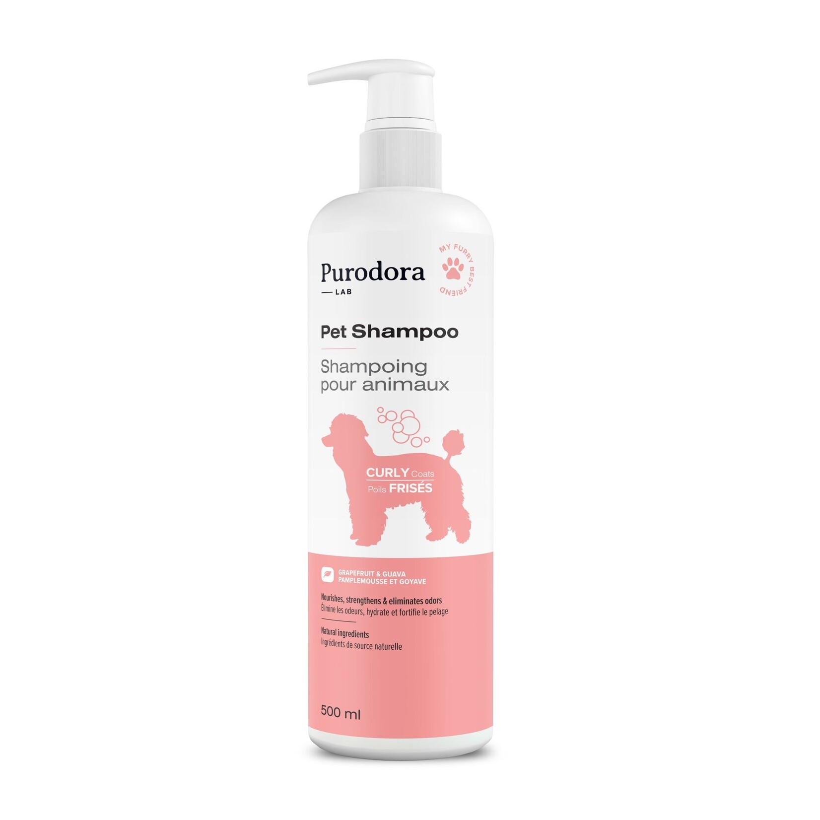 Purodora Purodora Lab, Shampoing Pour Animaux à Poils Frisés 500ml