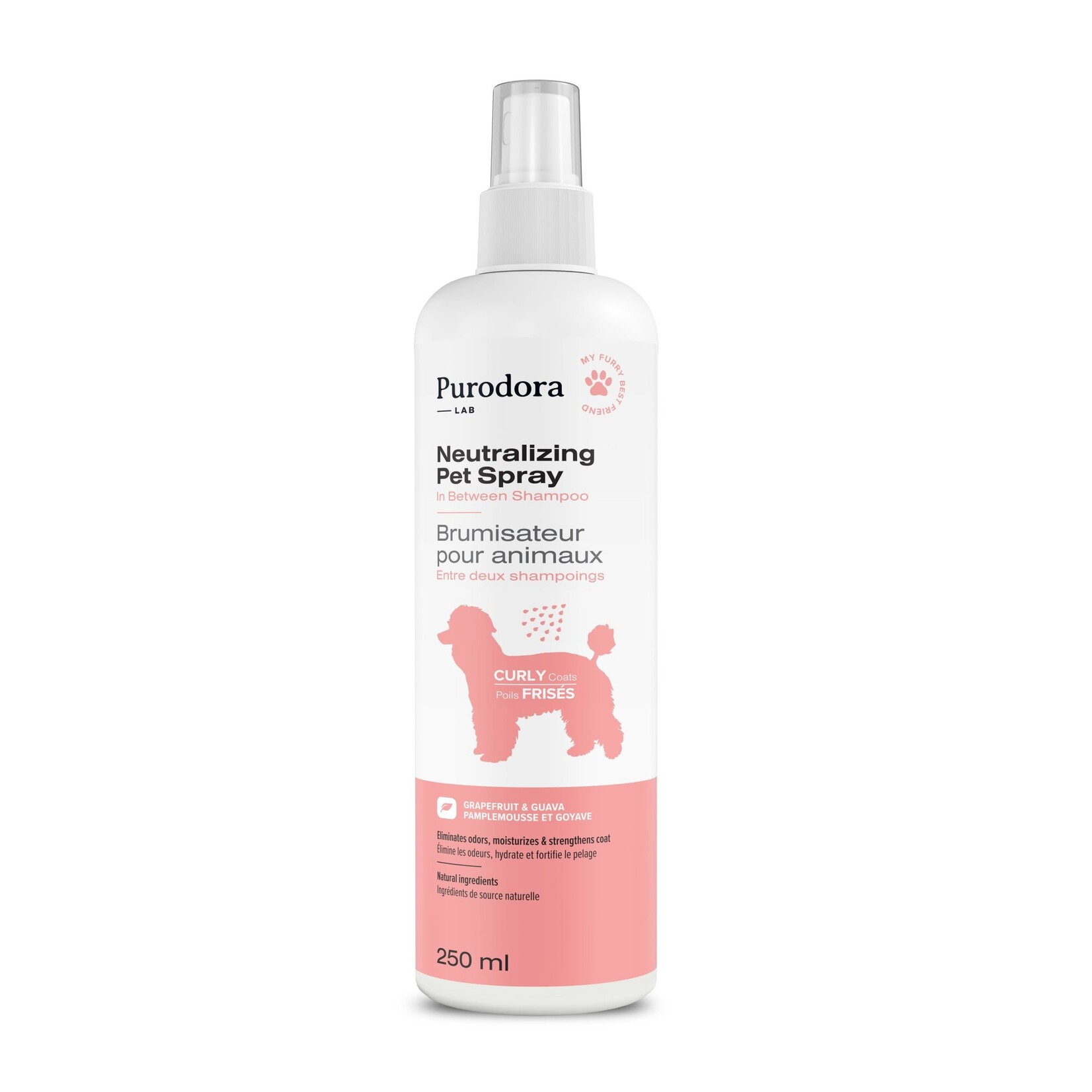 Purodora Purodora Lab, Brumisateur Neutralisant D'odeurs Pour Animaux à Poils Frisés 250ml