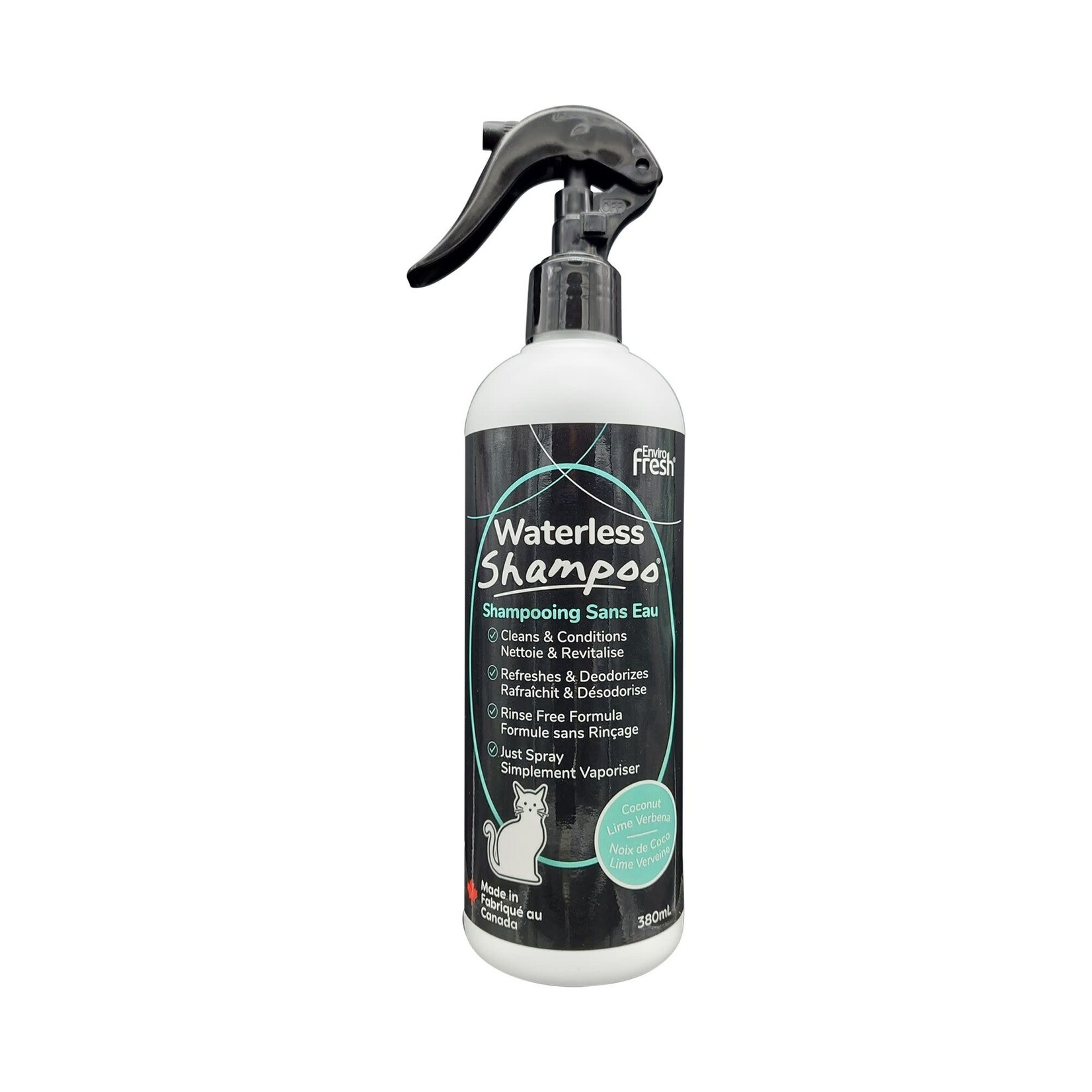 ENVIRO FRESH Envirofresh Shampoing Sec Pour Chat - Noix De Coco, Lime & Vervaine 380ml