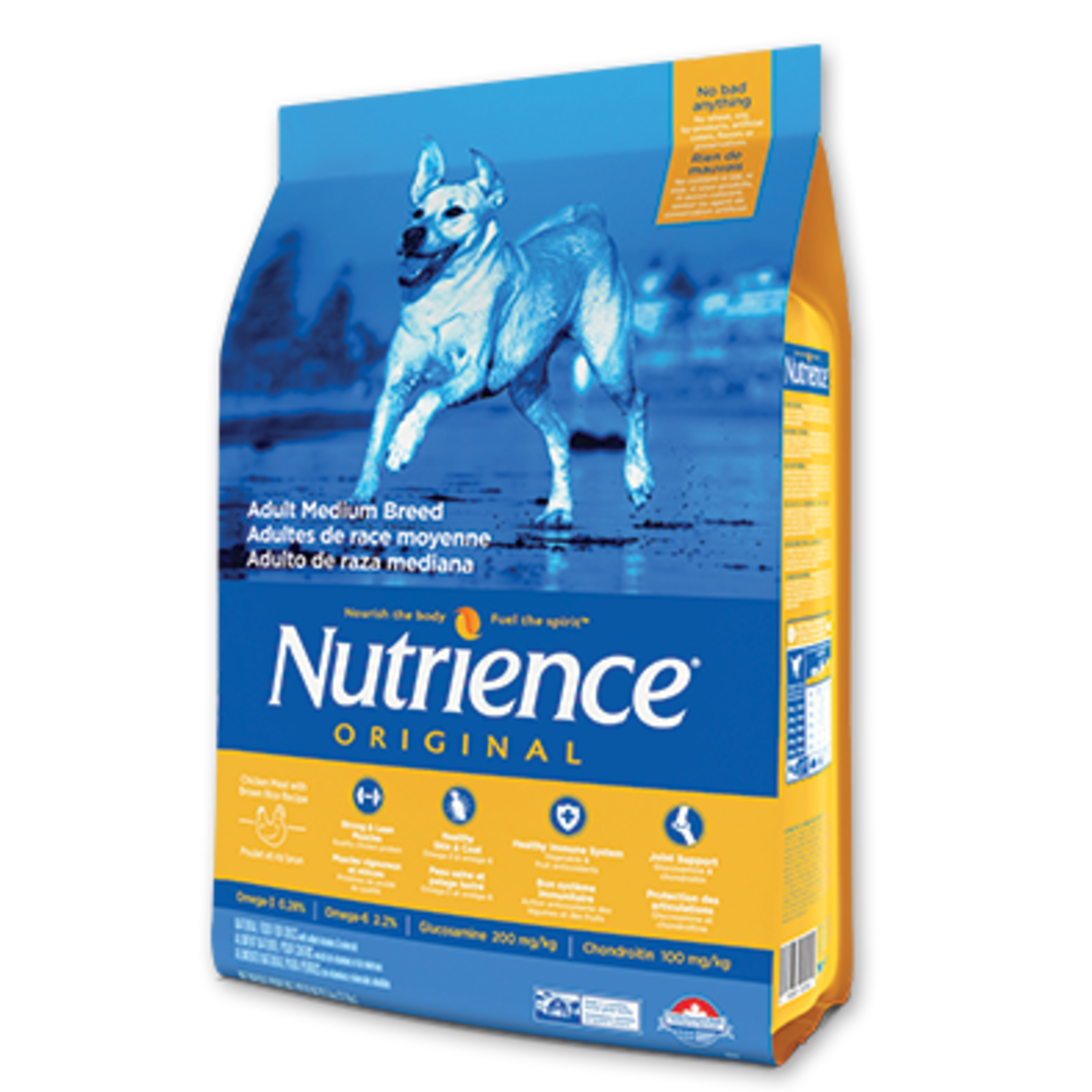Nutrience Nutrience Original pour adultes de race moyenne, Poulet et riz brun, 11,5 kg (25 lbs)