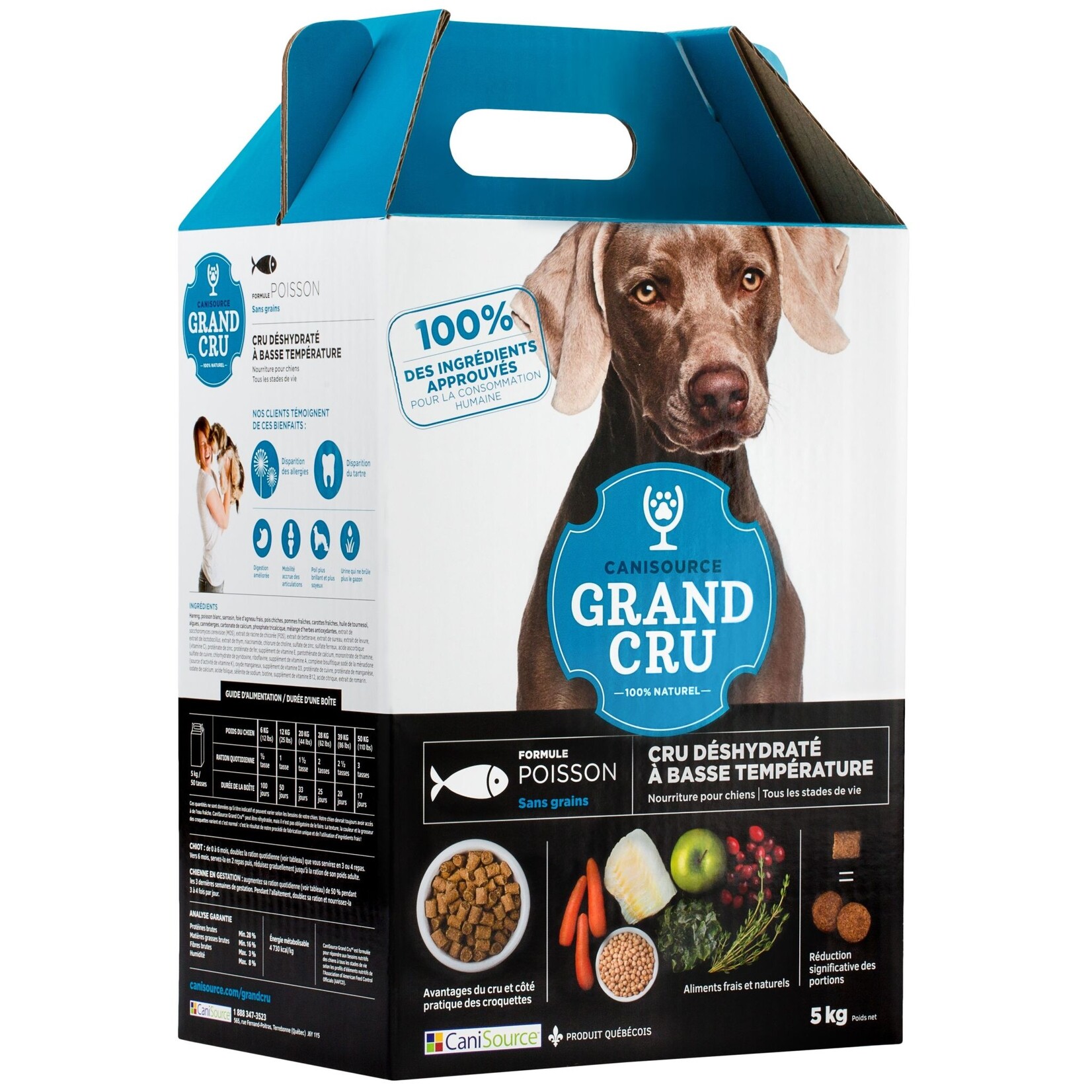 CaniSource Canisource Grand Cru Nourriture Pour Chien, Poisson Sans Grains 5 Kg