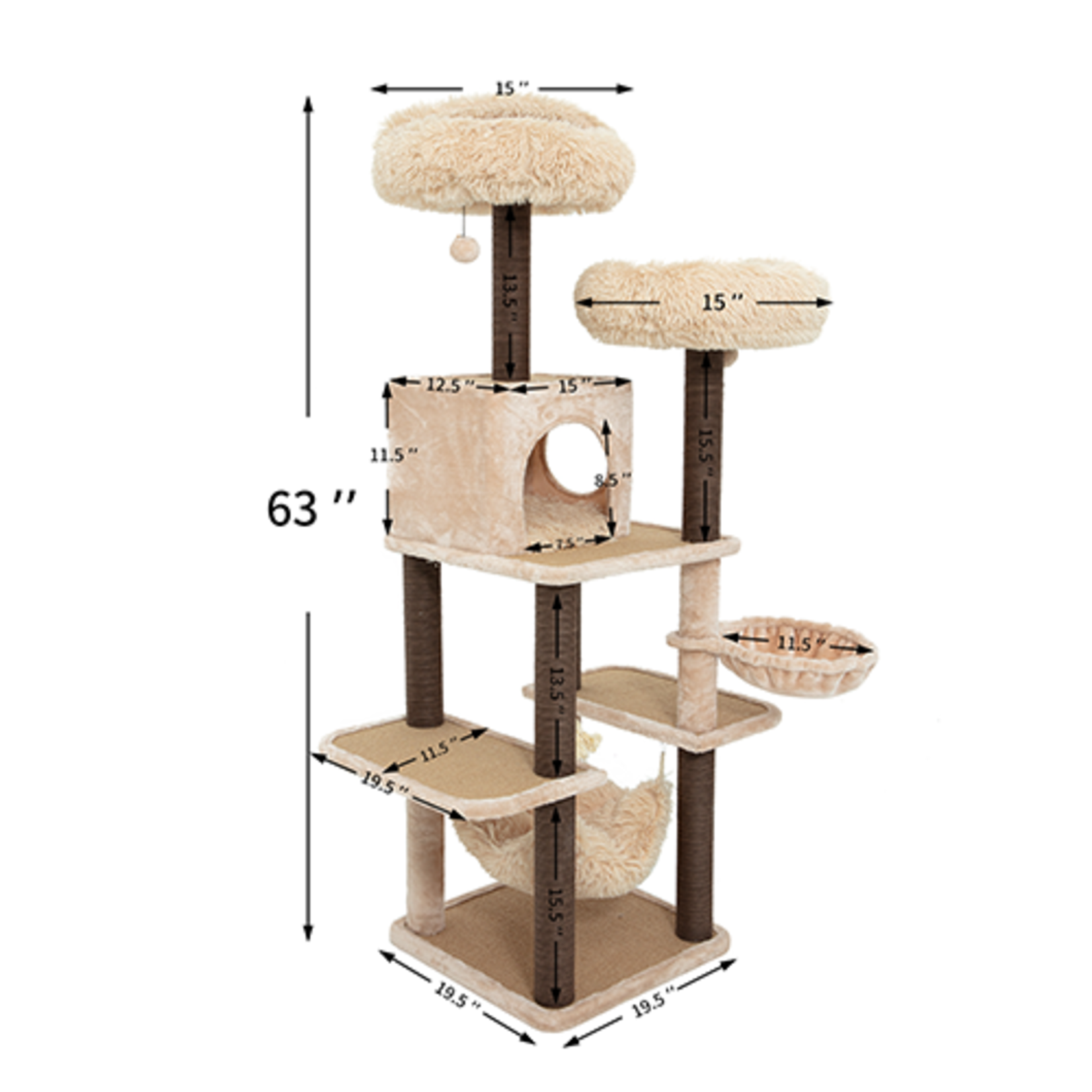 PetPals Group© PetPals Group© Arbre à chat Babylon moderne tout-en-un à 7 niveaux