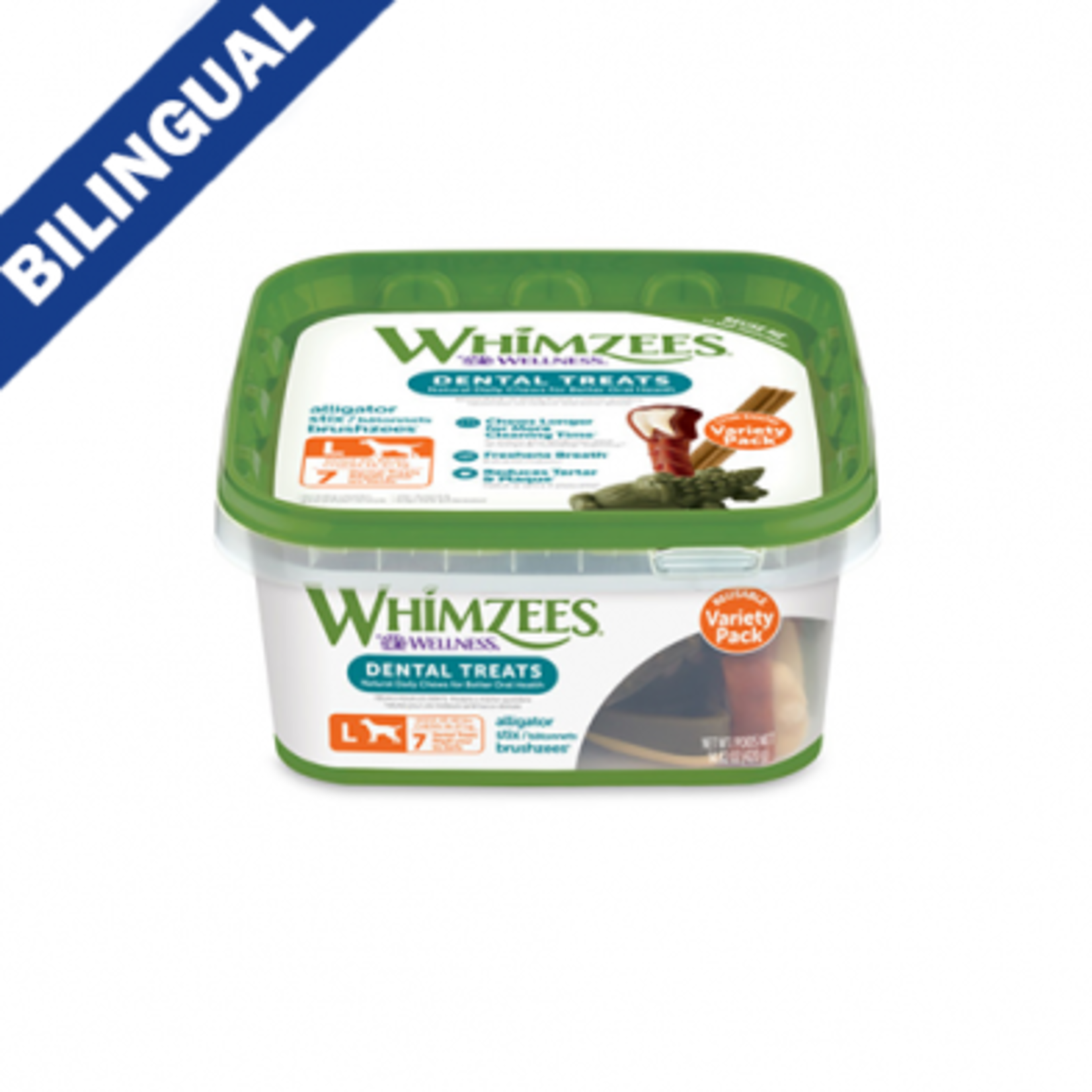 WHIMZEES Gâteries dentaires longue durée sans grains Whimzees pour chien - grand format -boîte de 14