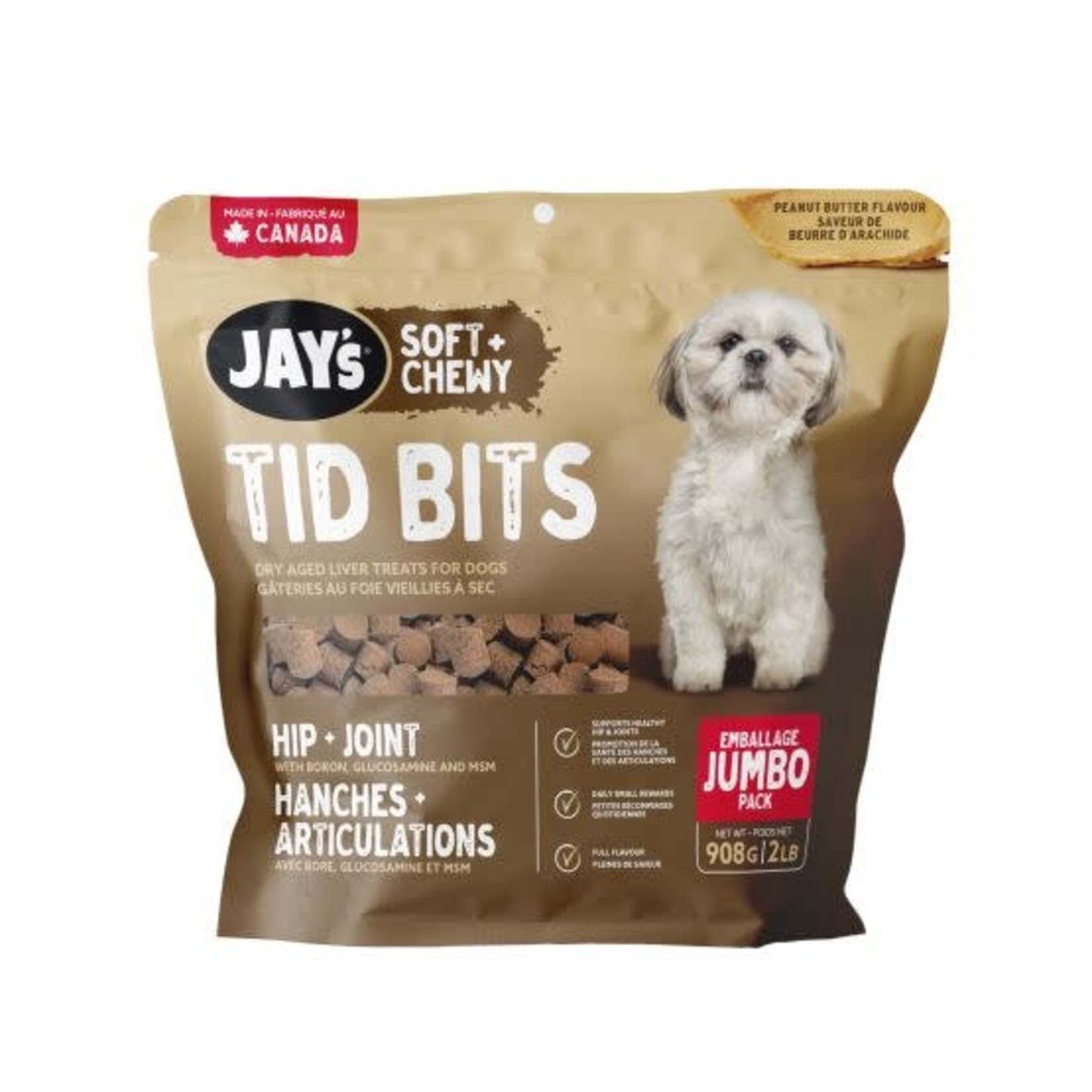 JAY'S Jay's Tid Bits, Gâteries Pour Chien, Beurre D'arachides