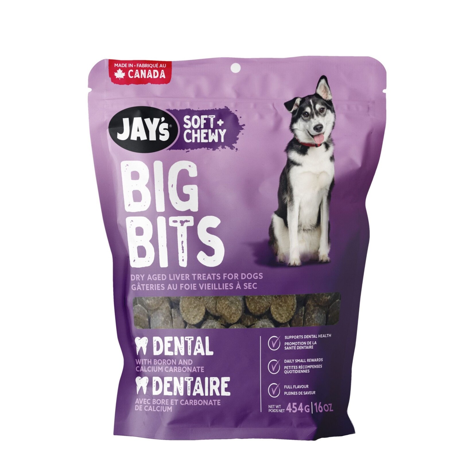 JAY'S Jay's Big Bits, Gâteries Pour Chien, Dentaire 454g
