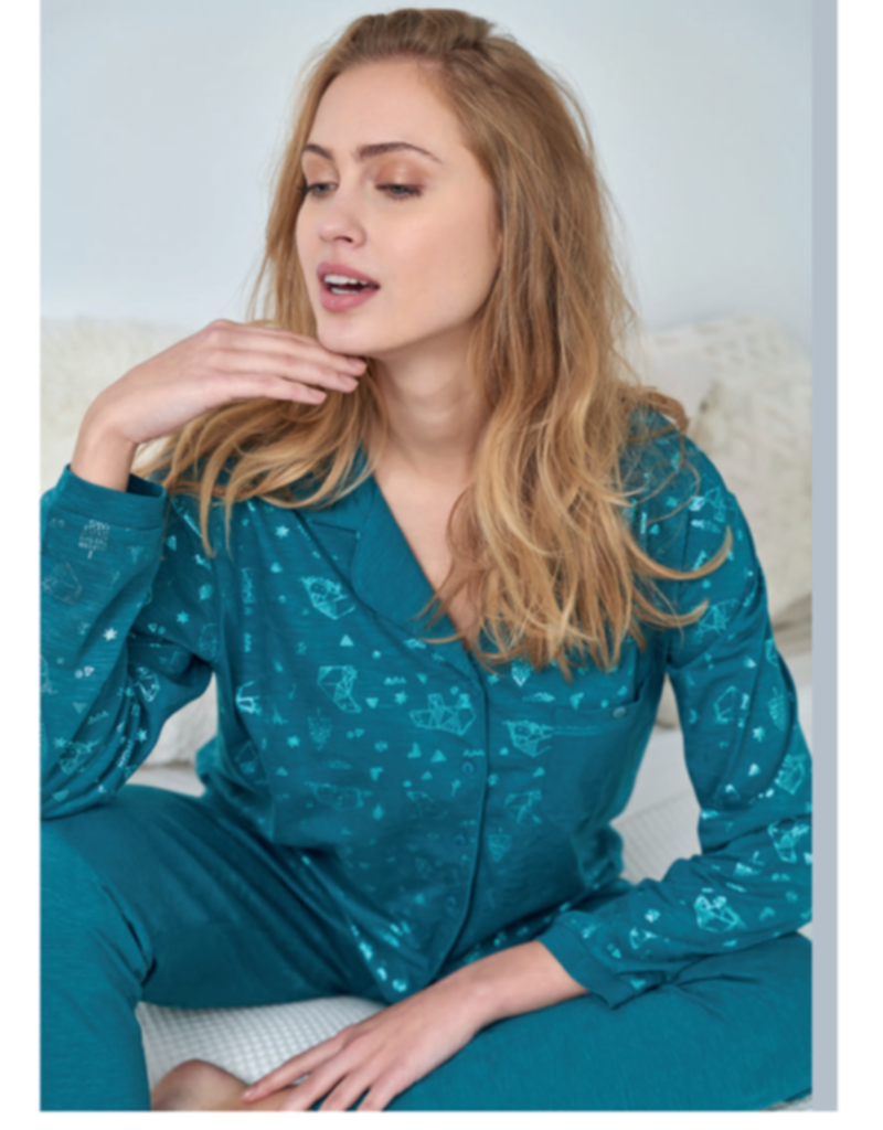 Massana Ensemble pyjama P731212 Vert petrol