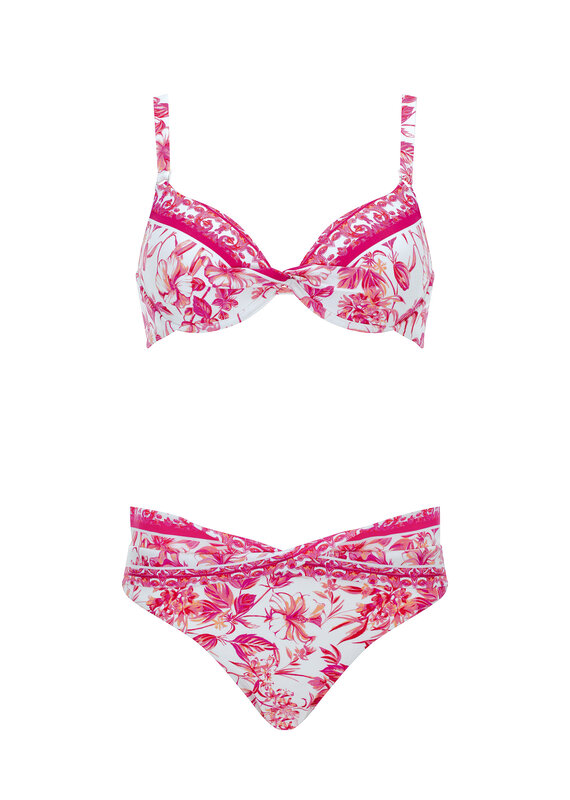Olympia Culotte de maillot de bain 31619 blanc et rose 143