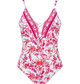 Olympia Maillot de bain une pièce 32608 Blanc et rose 143