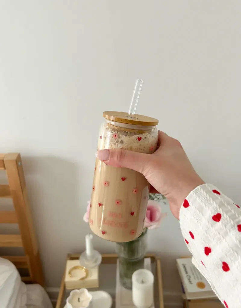 moi d'abord Tumbler en verre Amour florissant