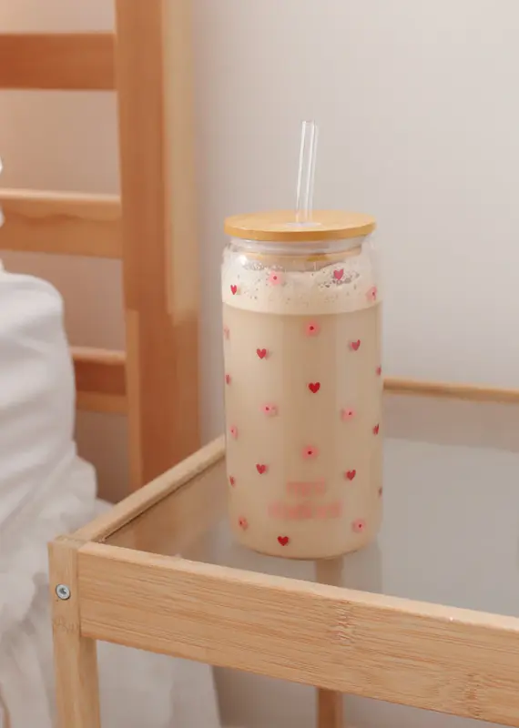 moi d'abord Tumbler en verre Amour florissant