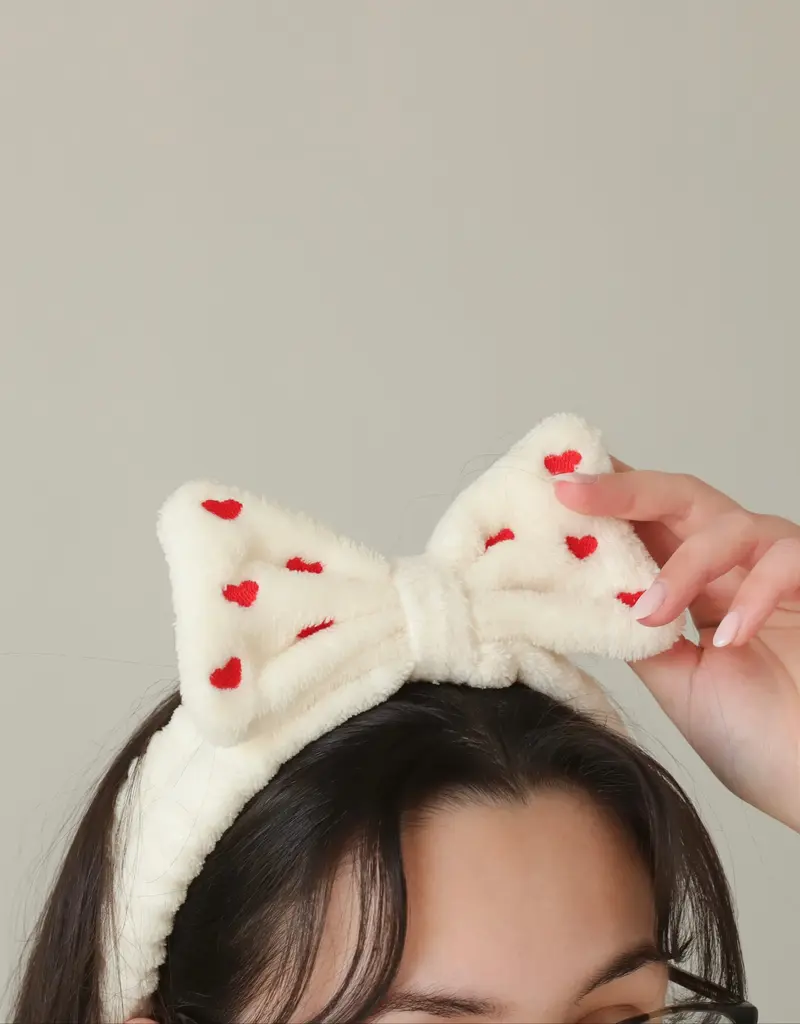 moi d'abord Bandeau coeurs brodés