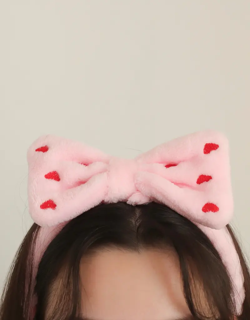 moi d'abord Bandeau coeurs brodés