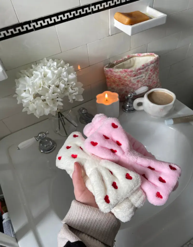 moi d'abord Bandeau coeurs brodés