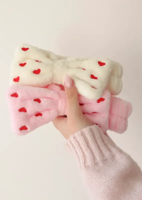 moi d'abord Bandeau coeurs brodés