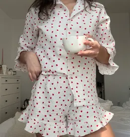 moi d'abord Ensemble Pyjama coeurs à volants