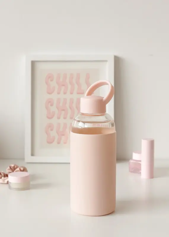 moi d'abord Bouteille d'eau en verre avec poignée