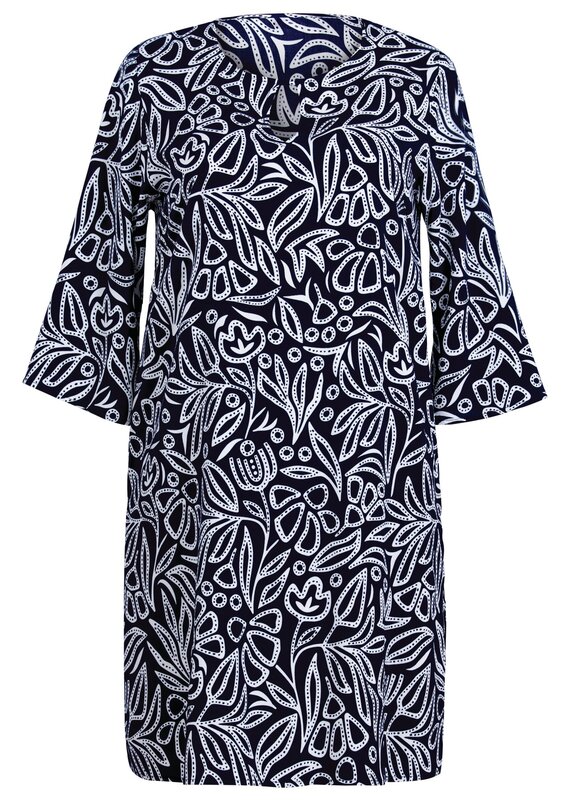 Anita Sortie de plage Salla 8134 Marine et blanc