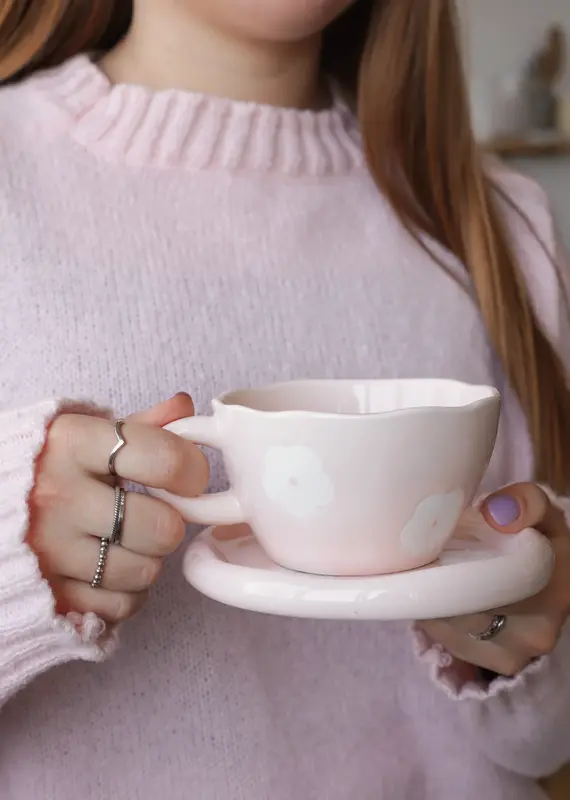 moi d'abord Tasse et soucoupe Lily rose