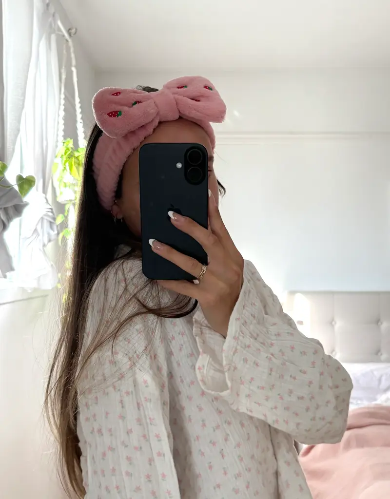 moi d'abord Bandeau fraises brodées