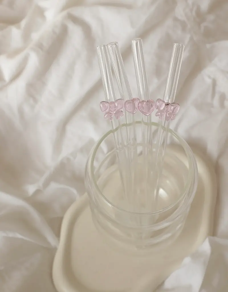 moi d'abord Ensemble de pailles coeurs & boucles