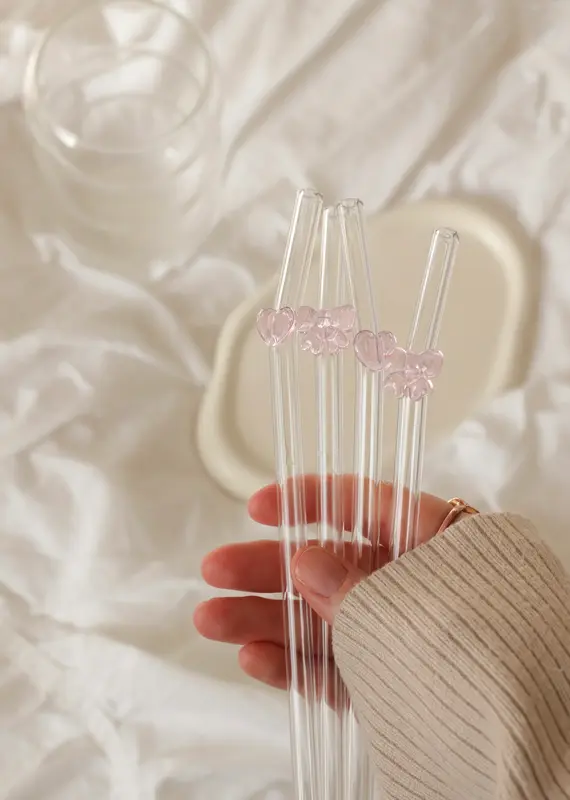 moi d'abord Ensemble de pailles coeurs & boucles