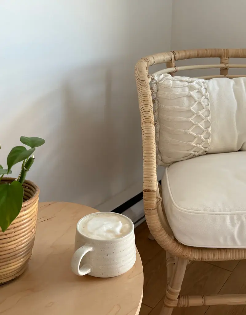 moi d'abord Tasse à café XL mouchetée