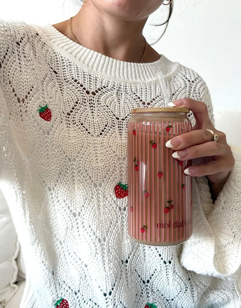 moi d'abord Tumbler en verre Pique-Nique de fraises
