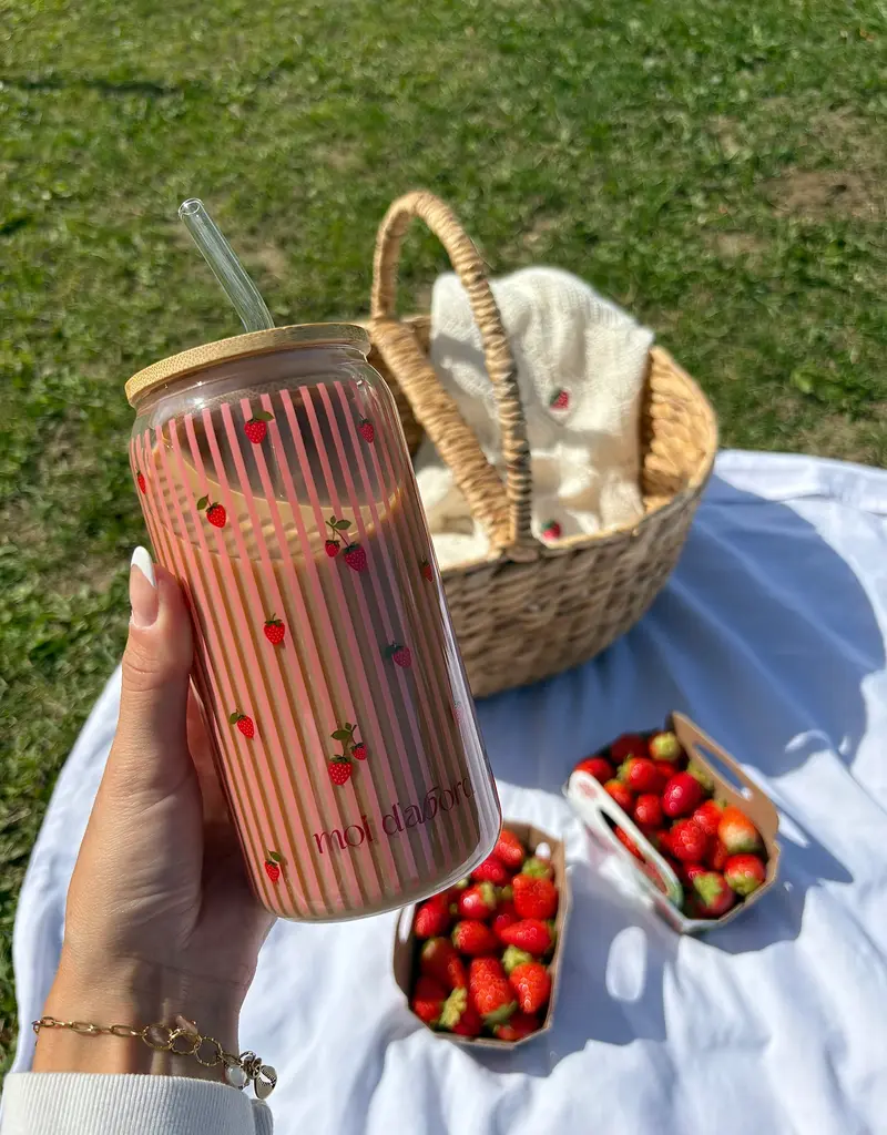 moi d'abord Tumbler en verre Pique-Nique de fraises
