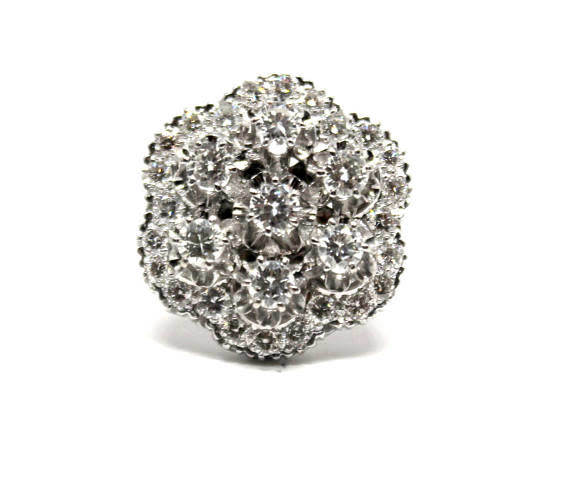 14k Vintage Diamond Cluster Ring 1.93ct G, VS