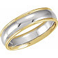 Plat & 18kt yg two tone edged band 3.5mm