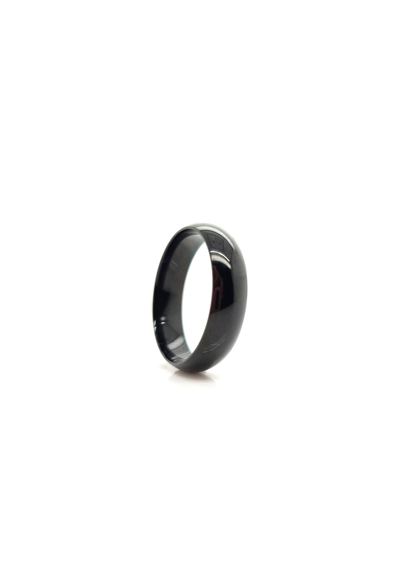 Tungsten Carbide black half round, sz 10.75, 5.8mm
