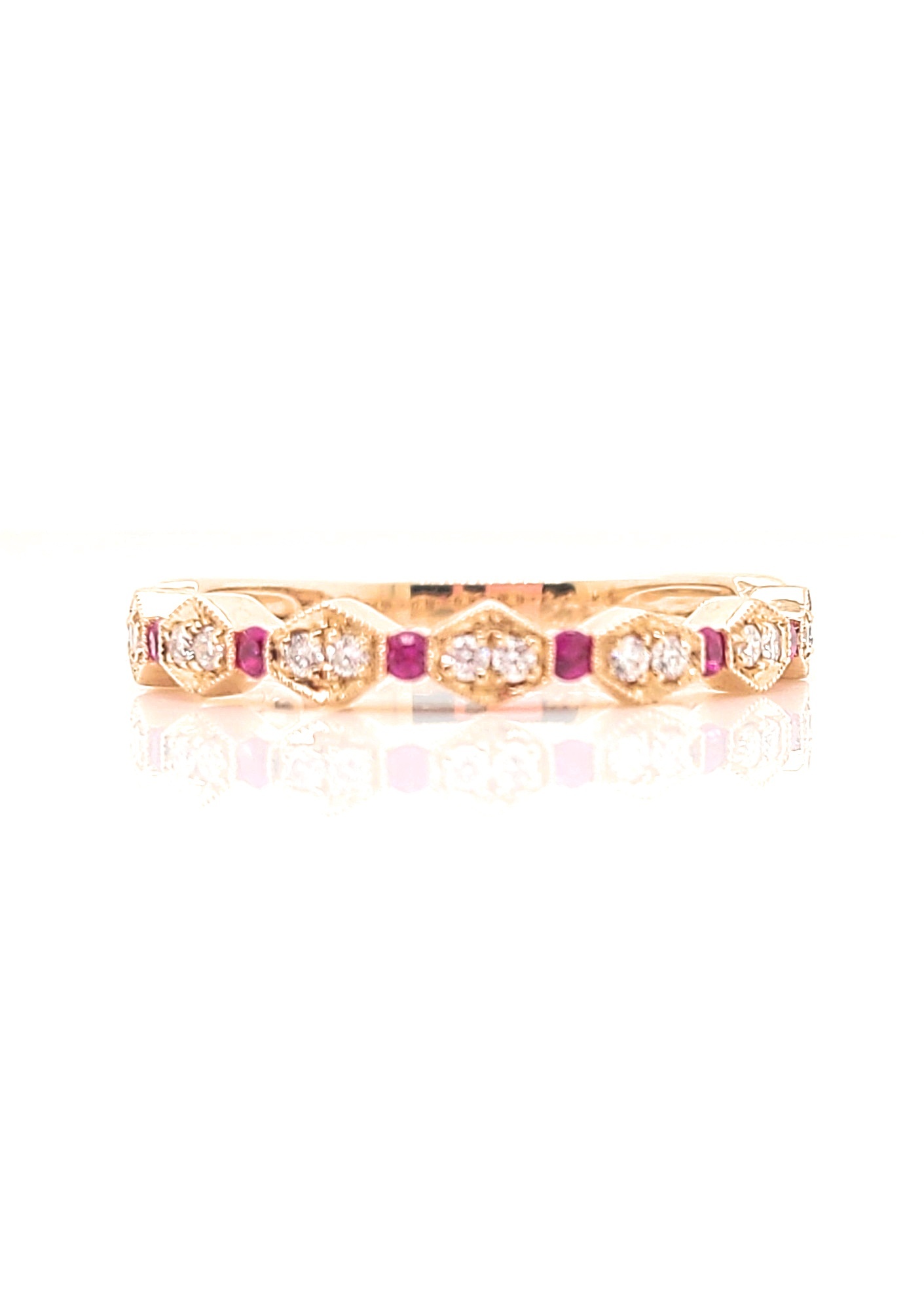 14kt Rose Gold Ruby & Diamond Stackable Ring - Appelblom Jewelry Co.