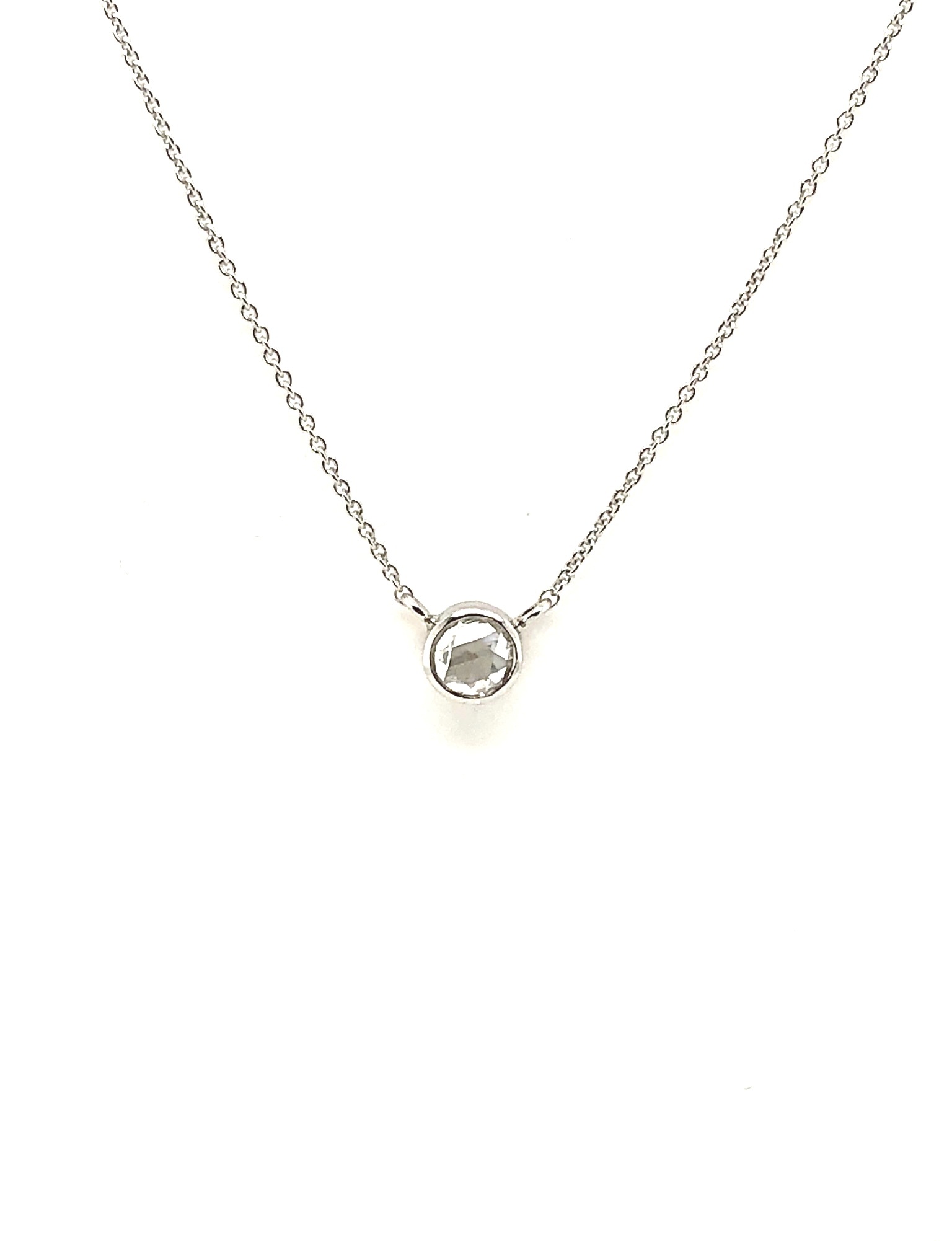 14kt White Gold Pendant Bezel-Set Rose-Cut Diamond 0.18ct