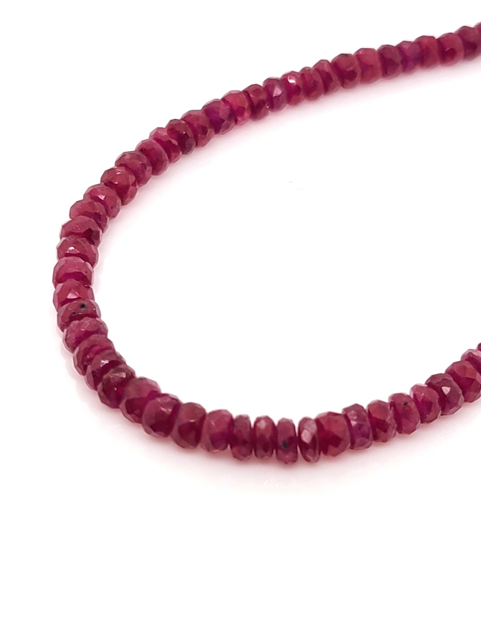 Raw-cut Natural Ruby Strand, 14kt Yellow Gold Clasp