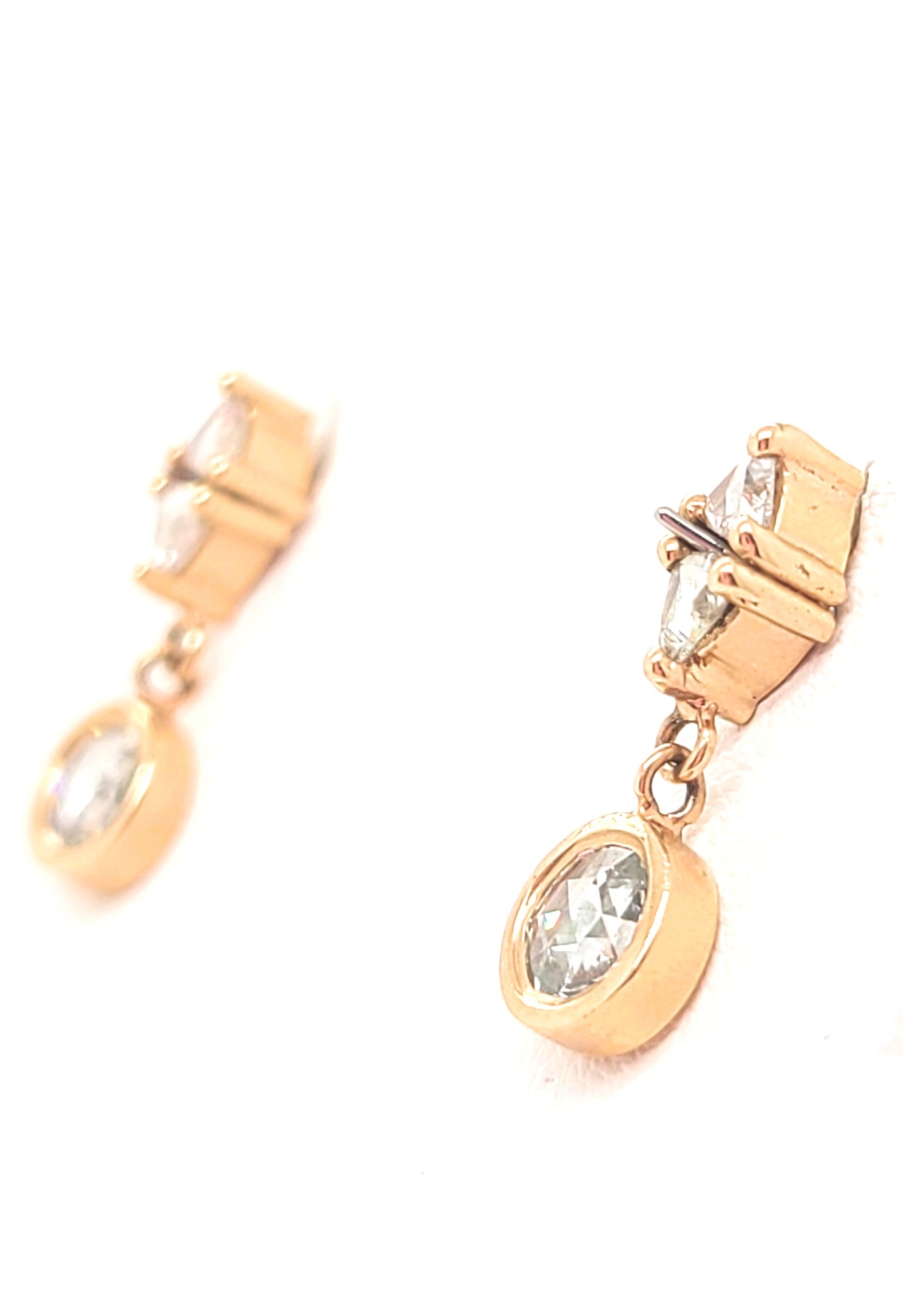 14kt Rose Gold & Rose-Cut Round & Trillion Diamonds