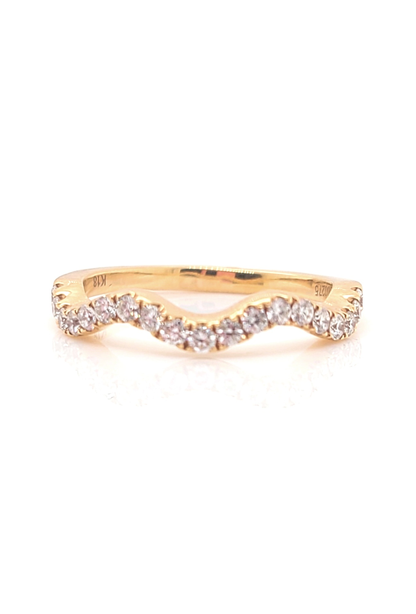 18kt RG wave band dia 0.275ctw sz 4.25