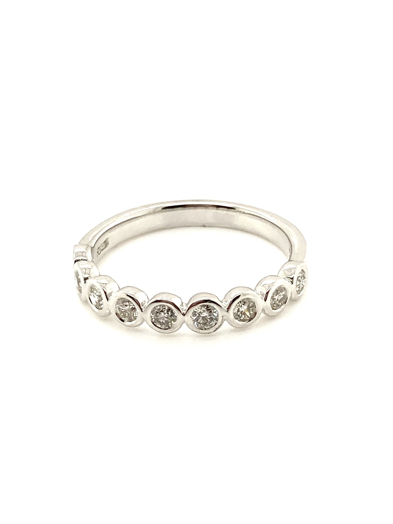 14K White Gold .35cttw Diamond 9 Stone Ring Band
