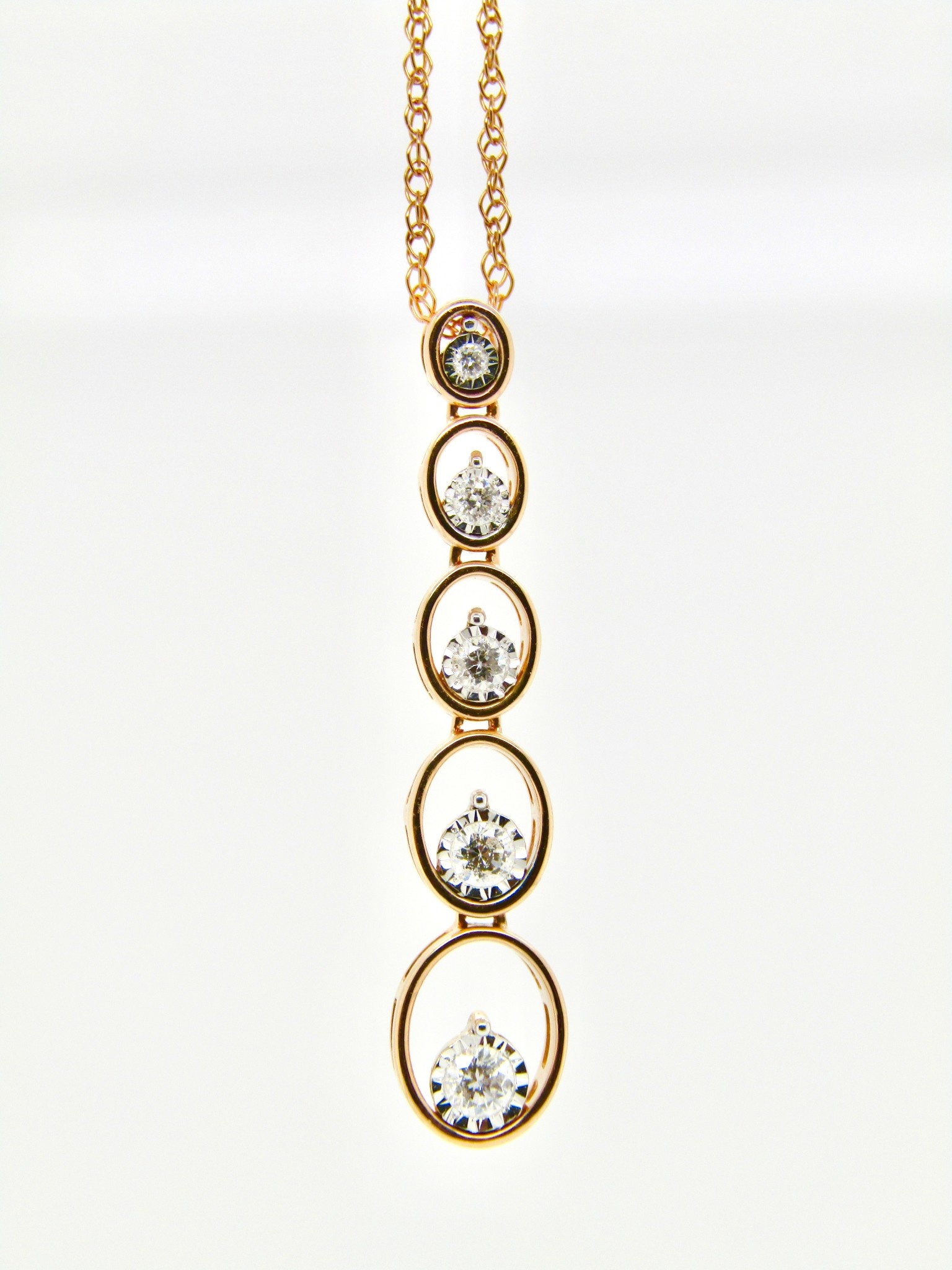 14K Rose Gold .20cttw Diamond Necklace