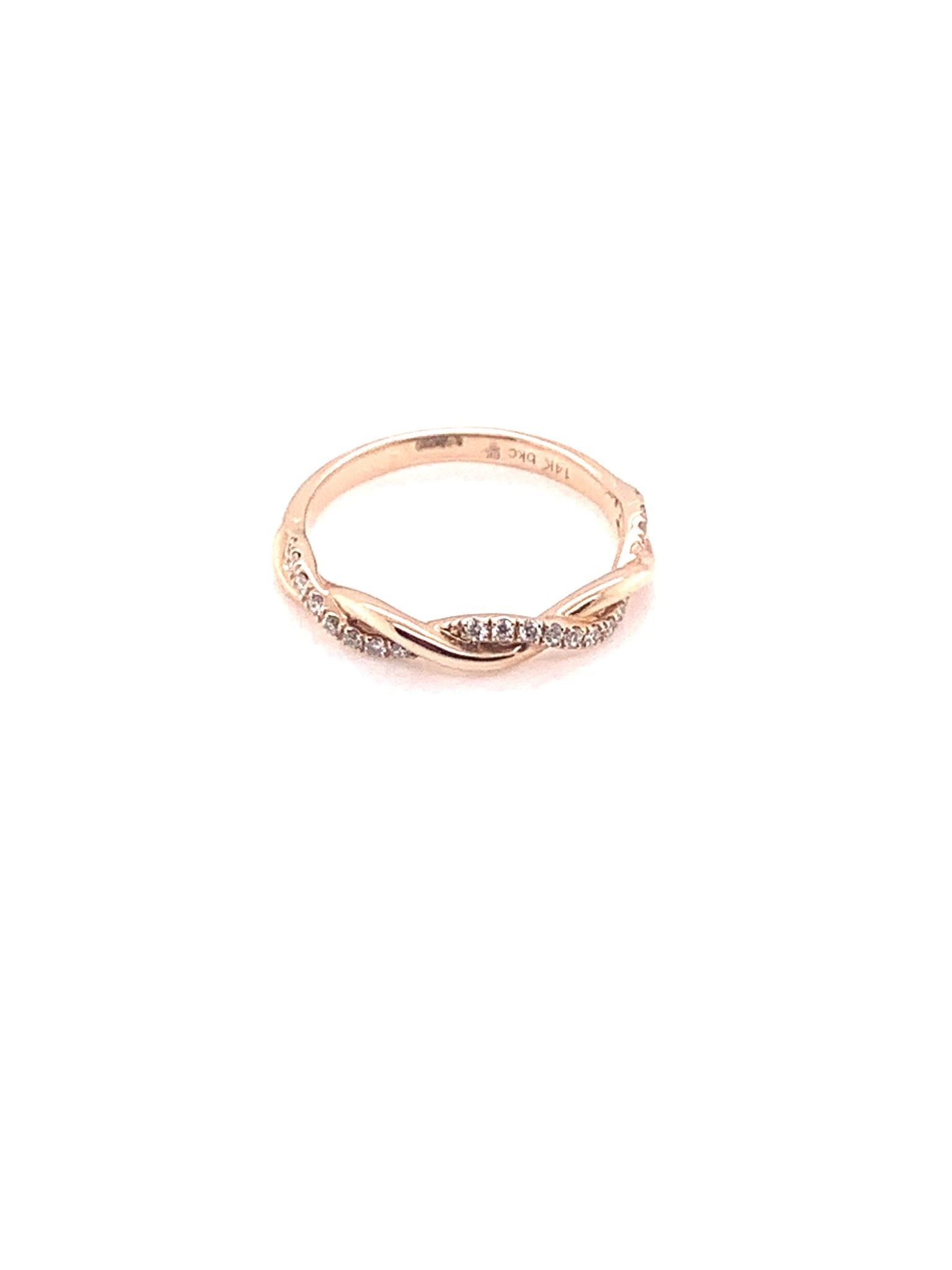 14KR BK Twist .13 cttw Dia Band