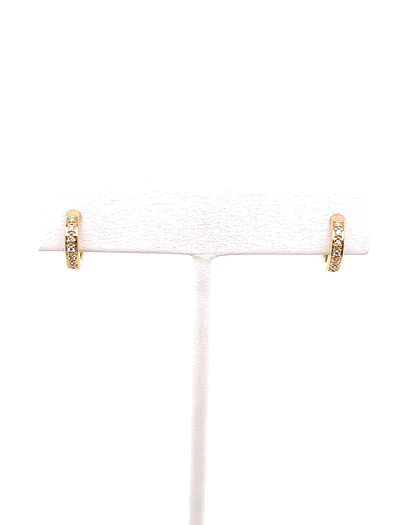 14k yellow gold 0.10ct diamond huggie earrings