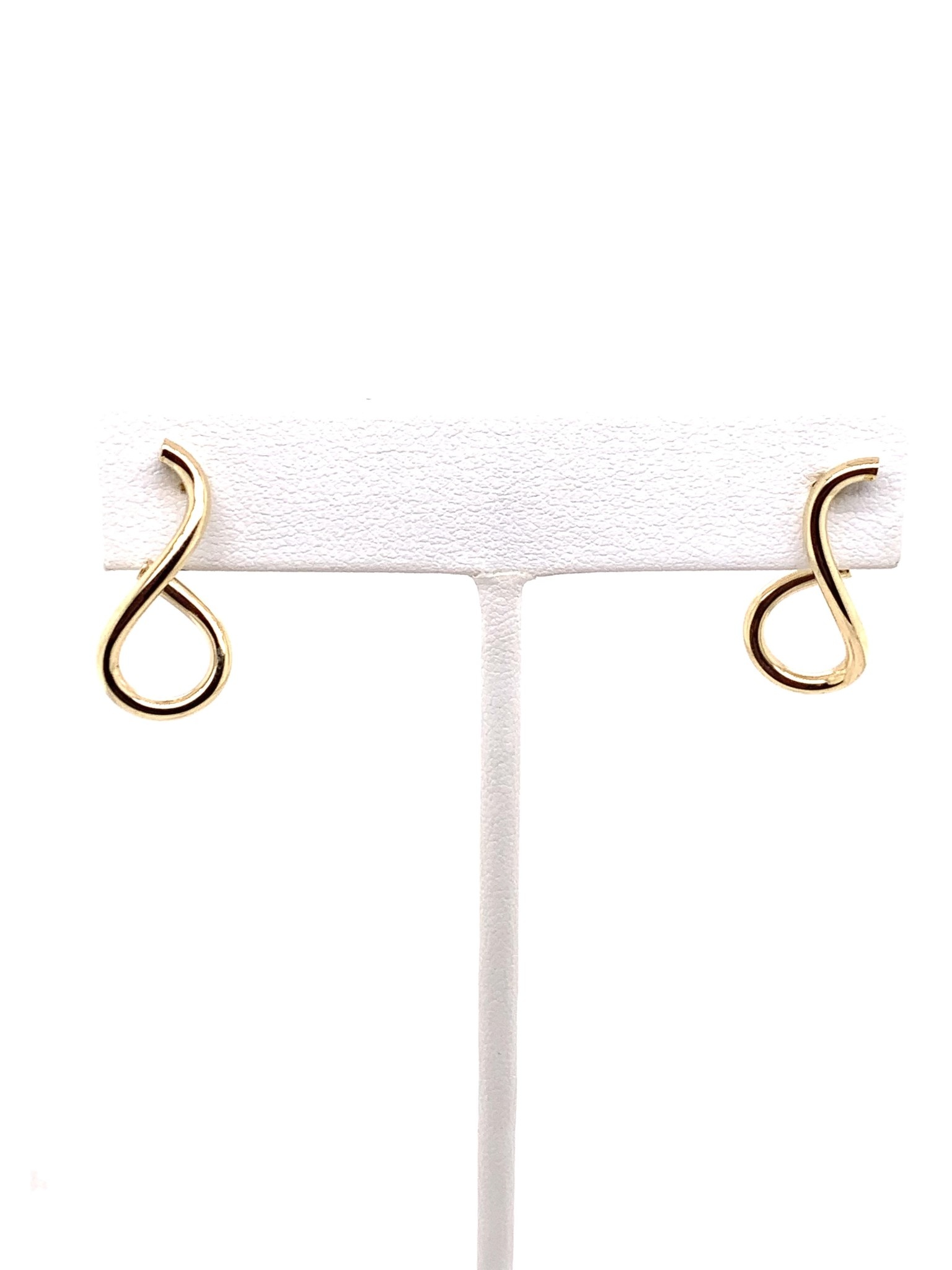 14K yellow gold swirl earrings