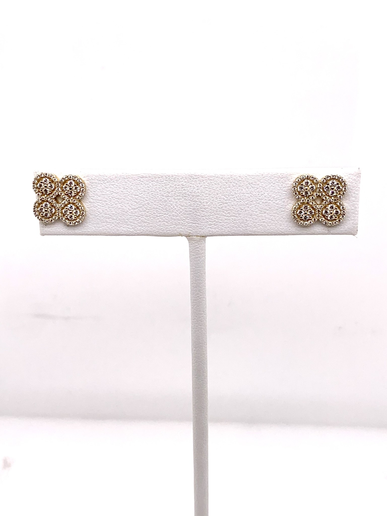 14K yellow 1/2 carat diamond clover earrings 14K yellow 1/2 carat diamond clover earrings