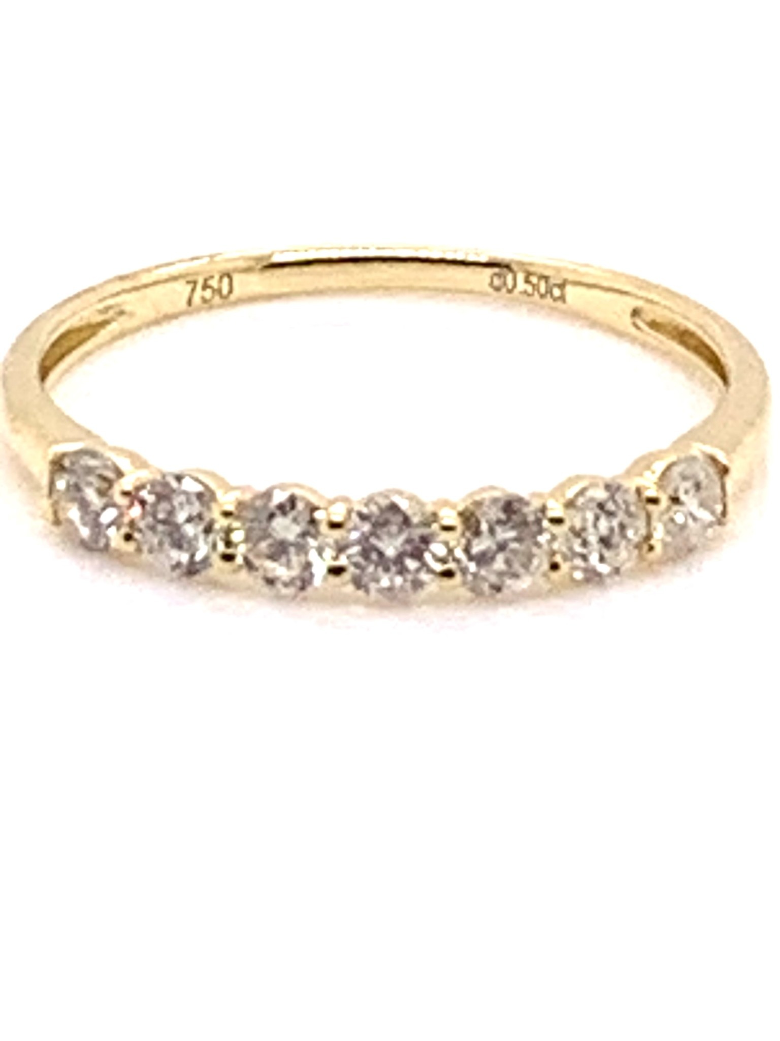 18K yellow gold 0.50 carat 7-stone diamond band size 7